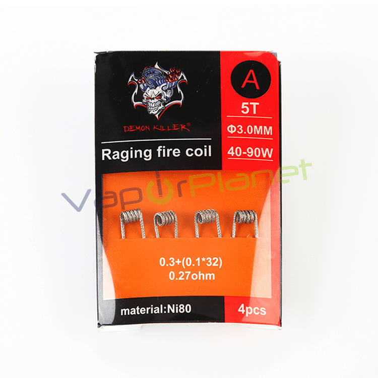Resistencias Vapeo Demon Killer Raging Fire Coil Ni80 (Pack 4uds) Tipo A