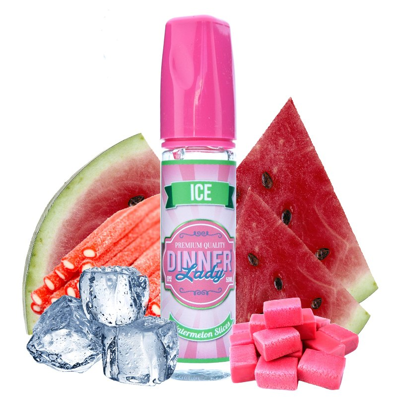 Liquido para Vapear DINNER LADY Ice Watermelon Slices 50ml mas Nicokit Gratis