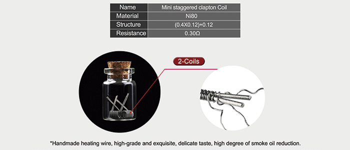 Handcraft coil Mini staggered clapton 0.3ohm Demon Killer Coil