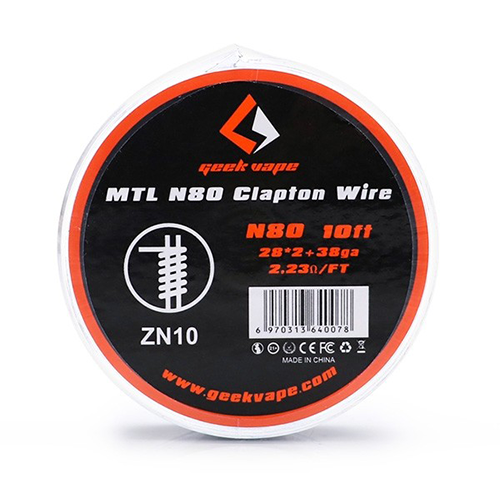 Hilo Resistivo MTL N80 Clapton Wire 10ft (28GAx2 + 38GA) - Geekvape