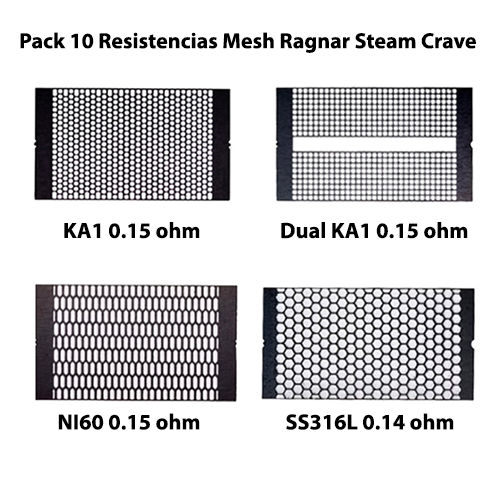 Pack 10 Resistencias Mesh Ragnar Steam Crave