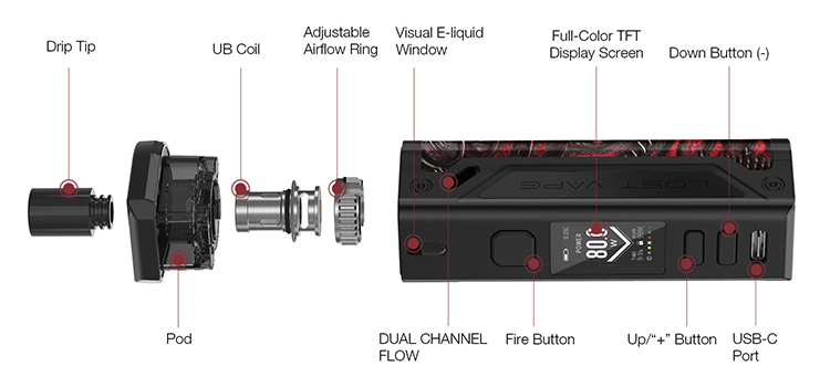 Thelema 80w 3000mAh Pod Pack - Lost Vape