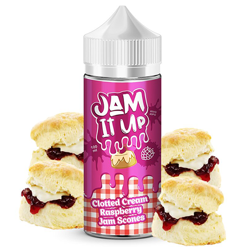 Clotted Cream Raspberry Jam Scones 100ml + Nicokits Gratis - Jam It Up