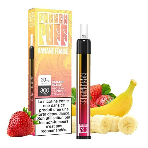 Pod desechable Vape Pen Fresa y Banana 800 caladas - 550 mah - French Puff