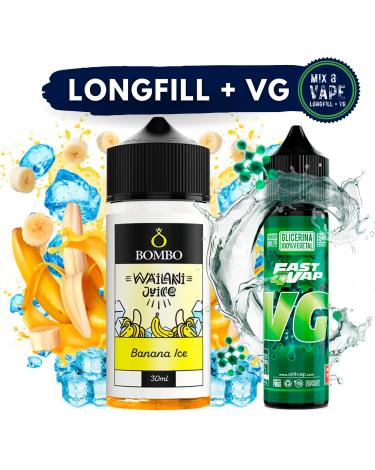 Aroma Banana Ice 30ml (Longfill) + VG FAST 70ML - Wailani Juice by Bombo