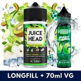 Aroma Green Apple Pear Kiwi Ice 24ml (Longfill) + VG FAST 70ML - Juice Head & Bombo