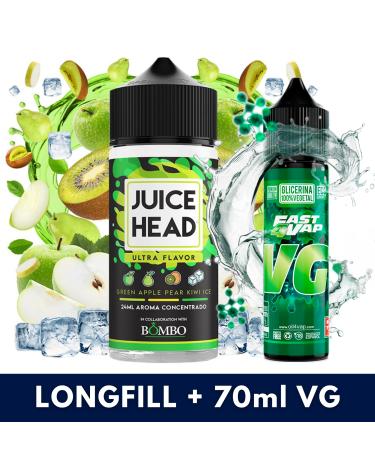 Aroma Green Apple Pear Kiwi Ice 24ml (Longfill) + VG FAST 70ML - Juice Head & Bombo