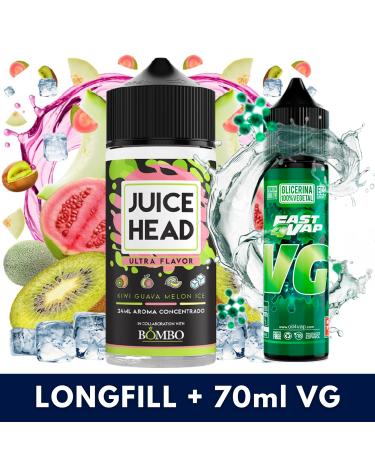 Aroma Kiwi Guava Melon Ice 24ml (Longfill) + VG FAST 70ML - Juice Head & Bombo