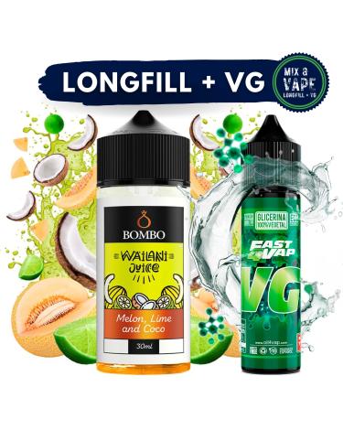 Aroma Melon, Lime and Coco 30ml (Longfill) + VG FAST 70ML - Wailani Juice by Bombo