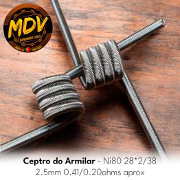 Ceptro do Armilar - Ni80 28*2/38 2.5mm 5 Wraps - 0.41/0.20ohms aprox - MDV Coils