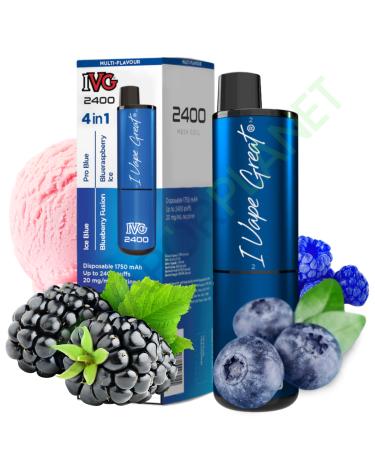Desechable IVG 2400 Pod Kit BLUE EDITION - 4 IN 1 - 20mg