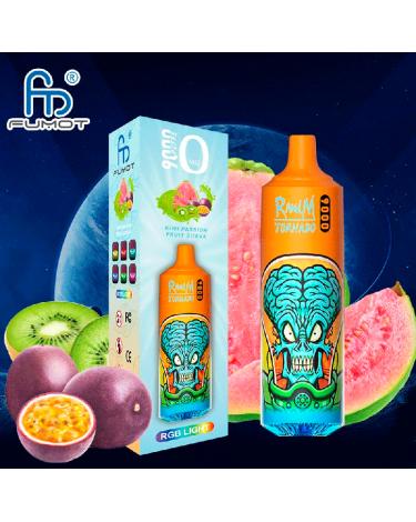 Desechable Kiwi Passion Fruit Guava Tornado 9000 Puff - 600mAh Fumot SIN NICOTINA