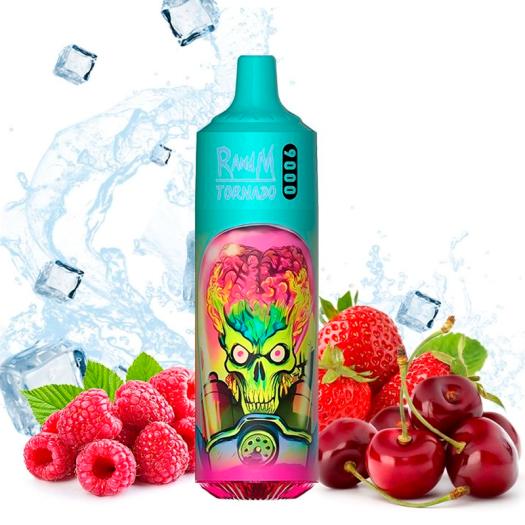 Desechable Strawberry Raspberry Cherry Ice Tornado 9000 Puff - 600mAh ...