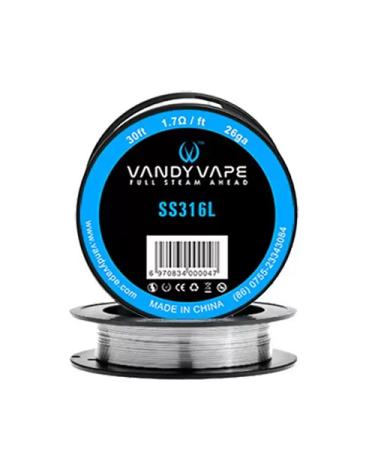 Hilo Resistivo Flat Clapton SS316L 26ga*18ga+32ga (3m) - Vandy Vape