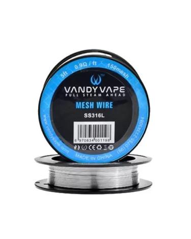 Hilo Resistivo SS316 mesh wire 150mesh 5ft (0.9Ω/ft) - Vandy Vape