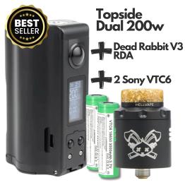 Mod BF Topside Dual 10ml 200w + Dead Rabbit 3 RDA (Matte Black) + 2 Baterías Sony VTC6 18650