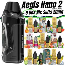 Pack de Inicio Aegis Nano 2 Geekvape + 9 uds Sales 10ml 20mg