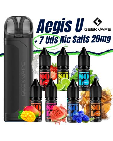 Pack de Inicio - Aegis U Geekvape + 7 uds Sales 10ml 20mg