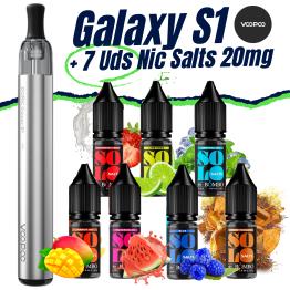 Pack de Inicio - Galaxy S1 VooPoo (SILVER) + 7 uds Sales 10ml 20mg