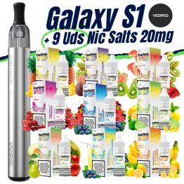 Pack de Inicio Galaxy S1 VooPoo (SILVER) + 9 uds Sales Barless 10ml 20mg