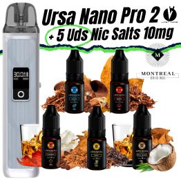 Pack de Inicio Ursa Nano Pro 2 (Iceberg Blue) LOST VAPE + 5 uds Sales Montreal 10ml 10mg