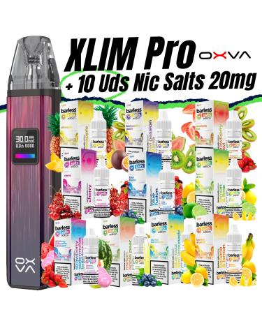 Pack de Inicio Xlim Pro (Gleamy Red) OXVA + 10 uds Sales Barless 10ml 20mg