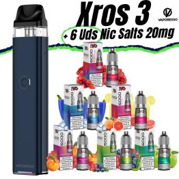 Pack de Inicio XROS 3 Vaporesso  + 6 uds Sales IVG 10ml 20mg