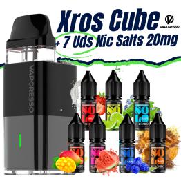 Pack de Inicio - Xros Cube (Black) Vaporesso + 7 uds Sales 10ml 20mg