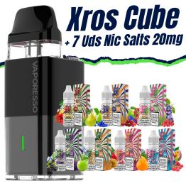 Pack de Inicio - Xros Cube Black - Vaporesso + 7 uds Sales 10ml 20mg