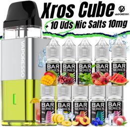 Pack de Inicio Xros Cube (Cyber Lime) - Vaporesso + 10 uds Sales 10ml 10mg