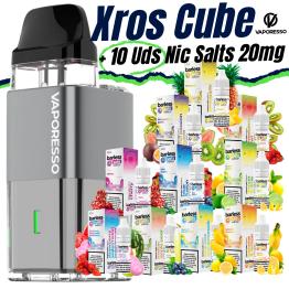 Pack de Inicio Xros Cube (Grey) Vaporesso + 10 uds Sales Barless 10ml 20mg