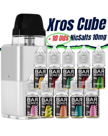 Pack de Inicio Xros Cube (Silver) Vaporesso + 10 uds Sales 10ml 10mg