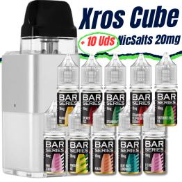 Pack de Inicio Xros Cube (Silver) Vaporesso + 10 uds Sales 10ml 20mg