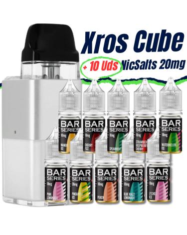 Pack de Inicio Xros Cube (Silver) Vaporesso + 10 uds Sales 10ml 20mg