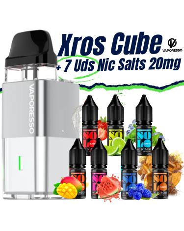 Pack de Inicio - Xros Cube (SILVER) Vaporesso + 7 uds Sales 10ml 20mg