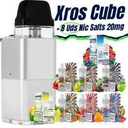 Pack de Inicio - Xros Cube (SILVER) Vaporesso + 8 uds Sales 10ml 20mg