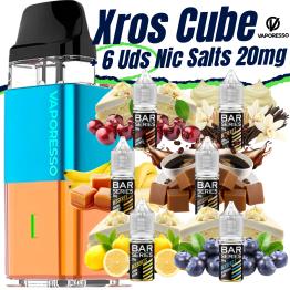 Pack de Inicio Xros Cube Vaporesso + 6 uds Sales Bar Series 10ml 20mg