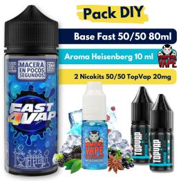 Pack DIY - Base Fast4Vap 50/50 80ml + Aroma HEISENBERG 10ml + 2 Nicokits TopVap 20mg