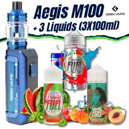 Pack Kit Aegis M100 - Mini 2 (Navy Blue) + 3 Líquidos (3x100ml)