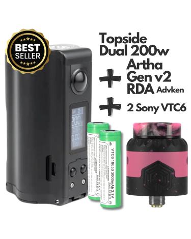 Pack Mod BF Topside Dual 10ml 200w + Artha Gen V2 + 2 Baterías Sony VTC6 18650