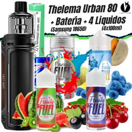 Pack Thelema URBAN 80 (Black Classic Black) LostVape + 1 Batería Samsung 18650 + 4 Líquidos (4x100ml)