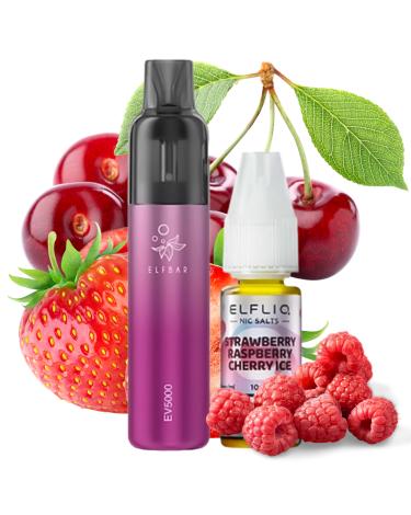 Strawberry Raspberry Cherry Ice 20mg - EV5000 by Elfbar 5000 Puff