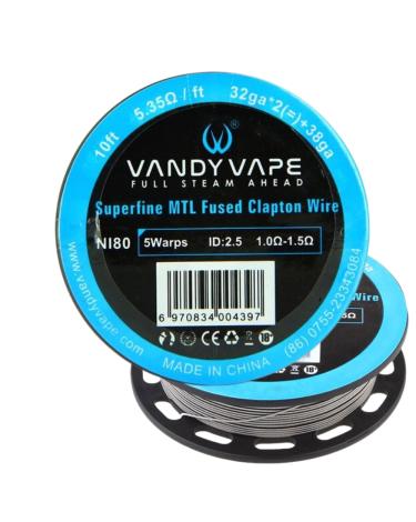 Superfine MTL FUSED CLAPTON Wire Ni80 32ga*2+38ga 5.35Ω - VANDY VAPE